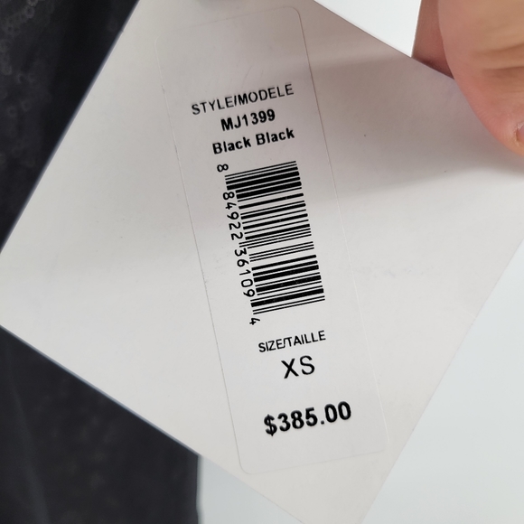 Badgley Mischka mark and James sequin mini dress black XS nwt - Picture 3 of 4